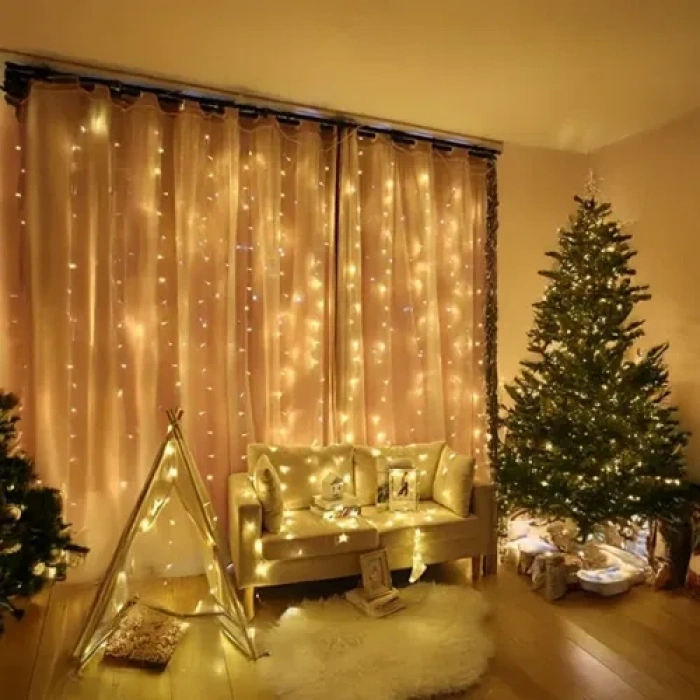 Hubrendy Emin Peri Perde Led 3*3m 300 Led Gün Işığı