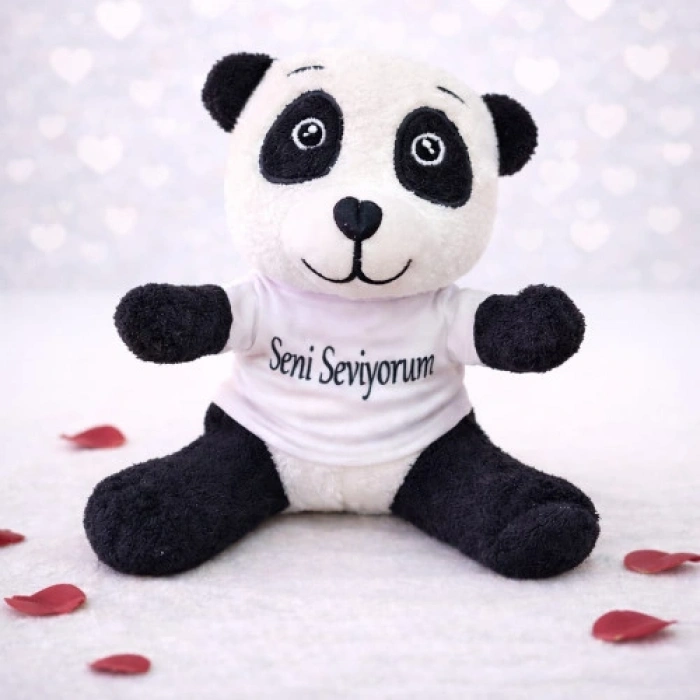 Hubrendy Emin Toptan Seni Seviyorum Tişörtlü Sevimli Peluş Panda