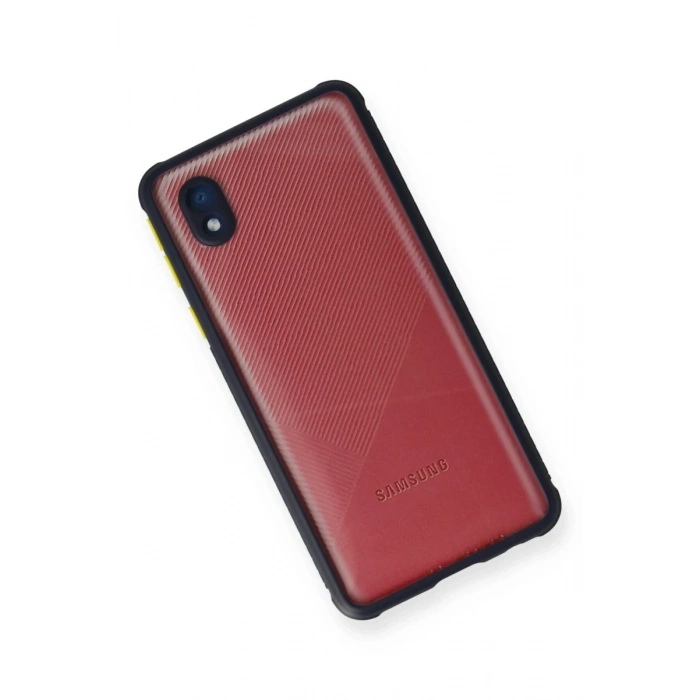 Hubrendy Bez Samsung Galaxy A01 Core Kılıf Miami Şeffaf Silikon - Lacivert