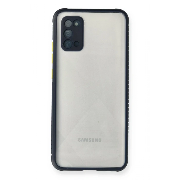 Hubrendy Bez Samsung Galaxy A02S Kılıf Miami Şeffaf Silikon - Lacivert