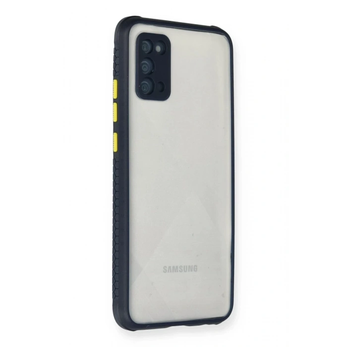 Hubrendy Bez Samsung Galaxy A02S Kılıf Miami Şeffaf Silikon - Lacivert