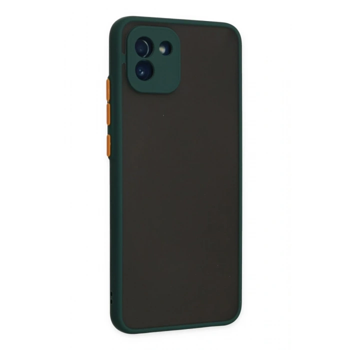 Hubrendy Bez Samsung Galaxy A03 Kılıf Montreal Silikon Kapak - Yeşil