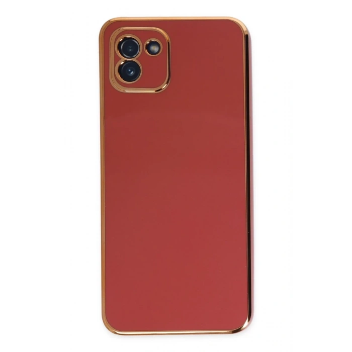Hubrendy Bez Samsung Galaxy A03 Kılıf Volet Silikon - Kırmızı