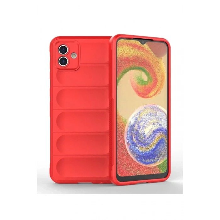 Hubrendy Bez Samsung Galaxy A04 Kılıf Optimum Silikon - Kırmızı