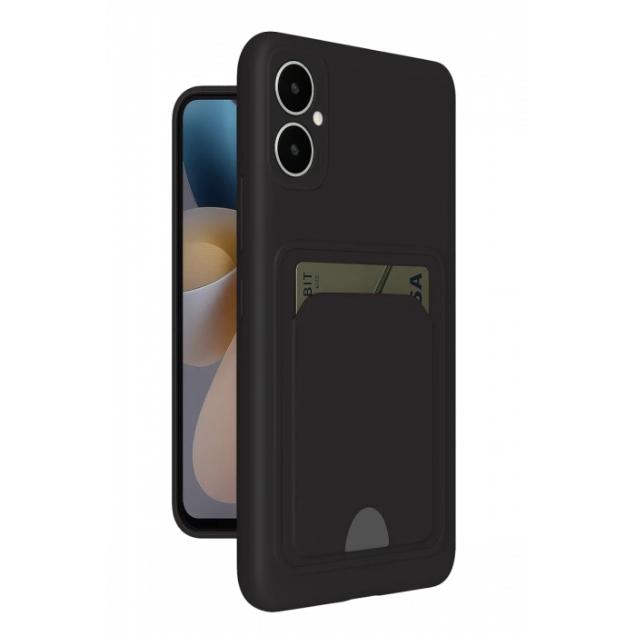 Hubrendy Bez Samsung Galaxy A05 Kelvin Kartvizitli Silikon - Siyah