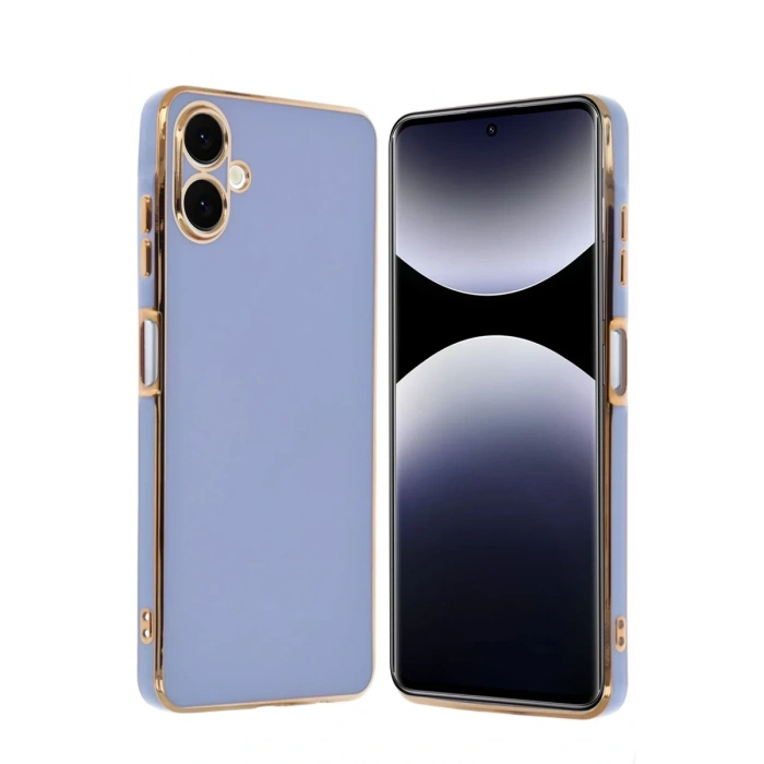 Hubrendy Bez Samsung Galaxy A06 Kılıf Volet Silikon - Mavi