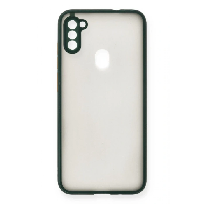 Hubrendy Bez Samsung Galaxy A11 Kılıf Montreal Silikon Kapak - Yeşil