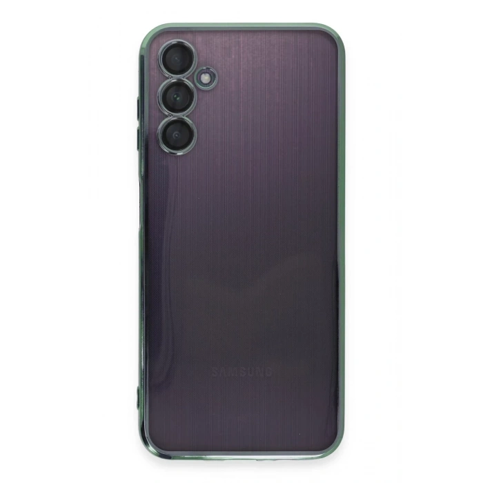 Hubrendy Bez Samsung Galaxy A14 4G Kılıf Lensli Silikon - Yeşil