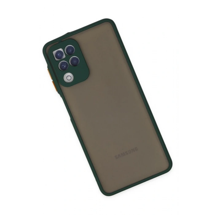 Hubrendy Bez Samsung Galaxy A22 Kılıf Montreal Silikon Kapak - Yeşil