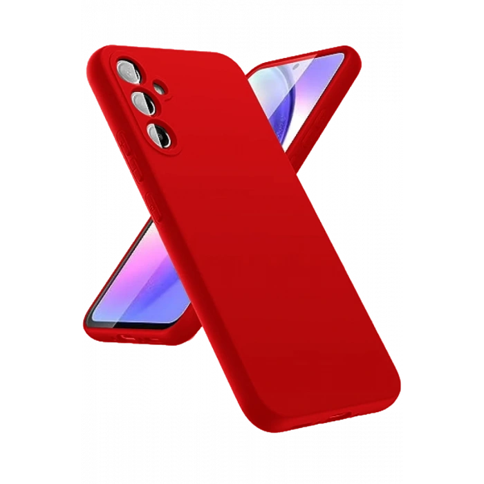 Hubrendy Bez Samsung Galaxy A24 4G Kılıf First Silikon - Kırmızı
