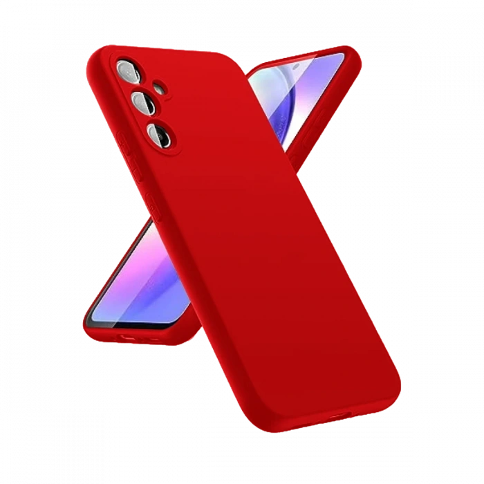 Hubrendy Bez Samsung Galaxy A24 4G Kılıf First Silikon - Kırmızı