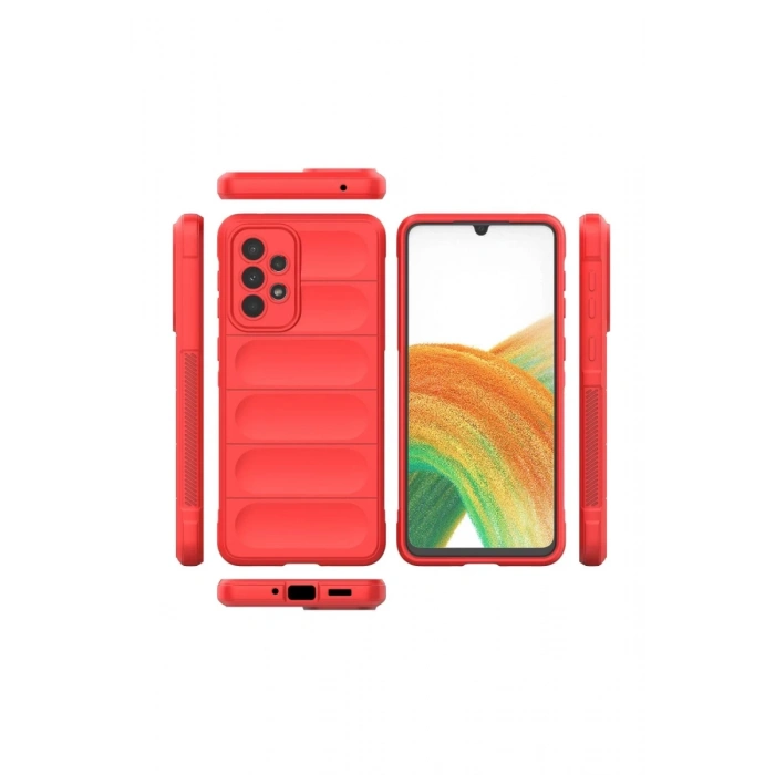 Hubrendy Bez Samsung Galaxy A33 5G Kılıf Optimum Silikon - Kırmızı