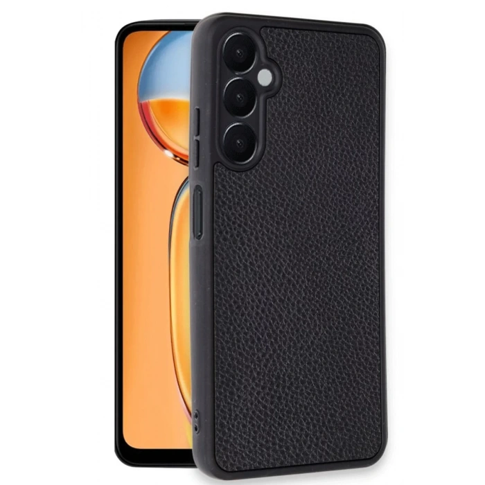 Hubrendy Bez Samsung Galaxy A36 Kılıf Aras Deri Kapak - Siyah