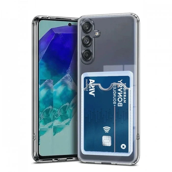 Hubrendy Bez Samsung Galaxy A56 Kılıf Kart Şeffaf Silikon - Şeffaf