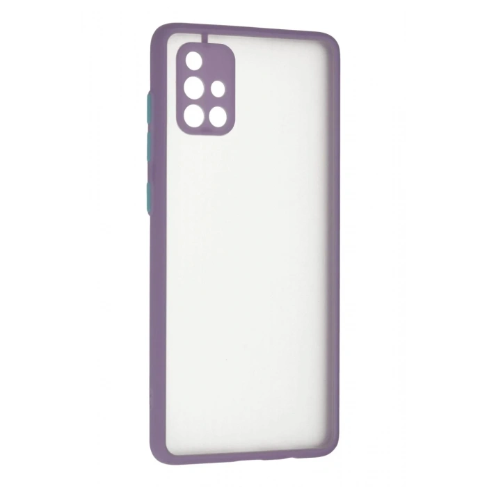 Hubrendy Bez Samsung Galaxy A71 Kılıf Montreal Silikon Kapak - Mor