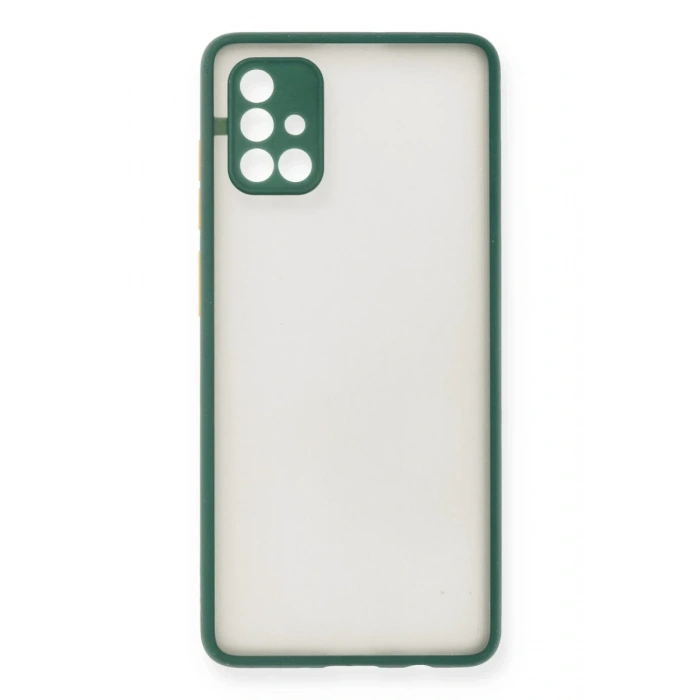 Hubrendy Bez Samsung Galaxy A71 Kılıf Montreal Silikon Kapak - Yeşil