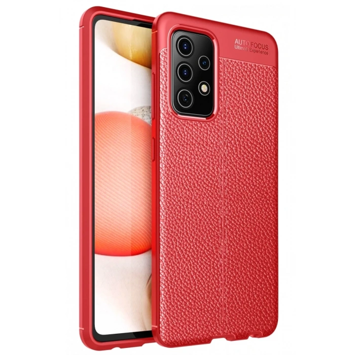 Hubrendy Bez Samsung Galaxy A72 Kılıf Auto Focus Kapak - Kırmızı