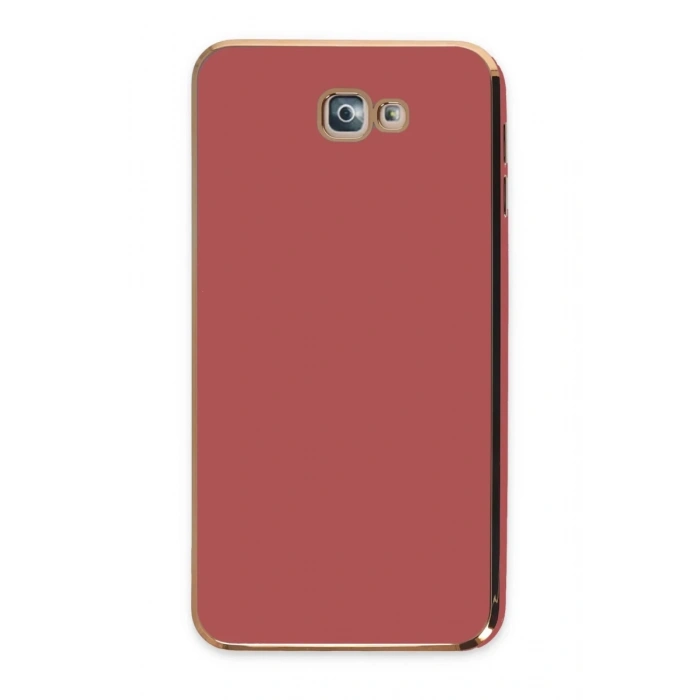 Hubrendy Bez Samsung Galaxy J7 Prime Kılıf Volet Silikon - Kırmızı