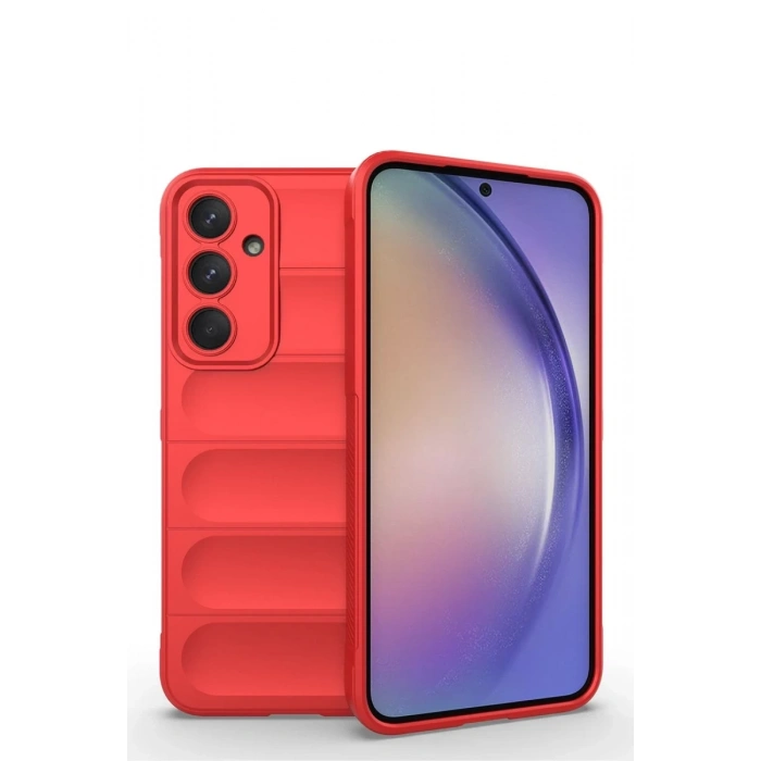 Hubrendy Bez Samsung Galaxy M14 5G Kılıf Optimum Silikon - Kırmızı