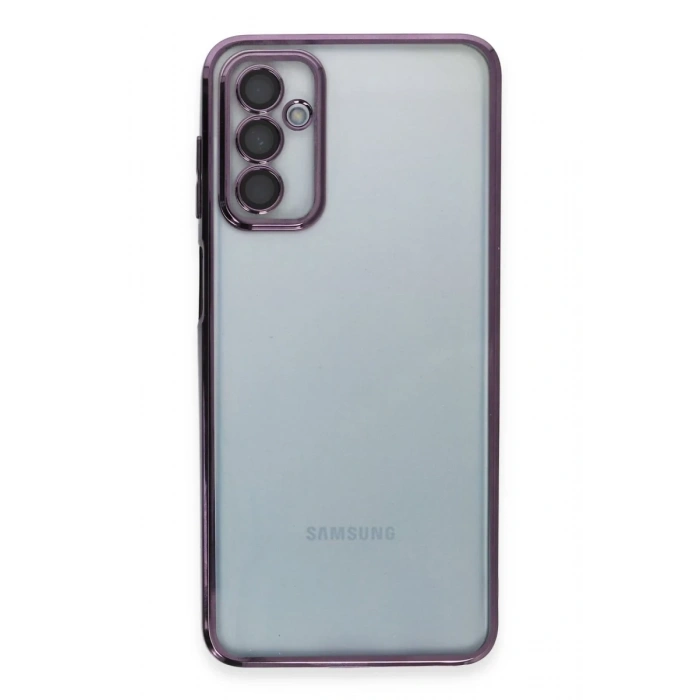 Hubrendy Bez Samsung Galaxy M23 Kılıf Lensli Silikon - Mor