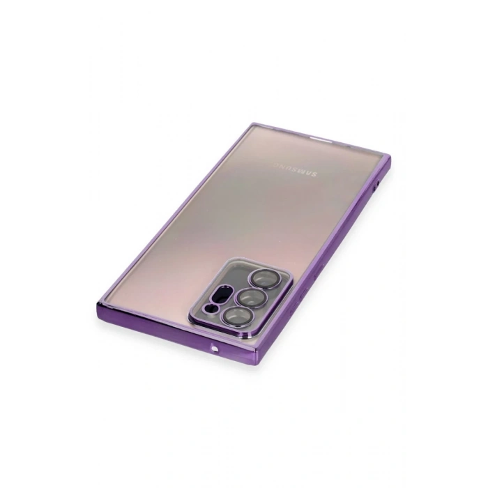 Hubrendy Bez Samsung Galaxy Note 20 Ultra Kılıf Lensli Silikon - Mor