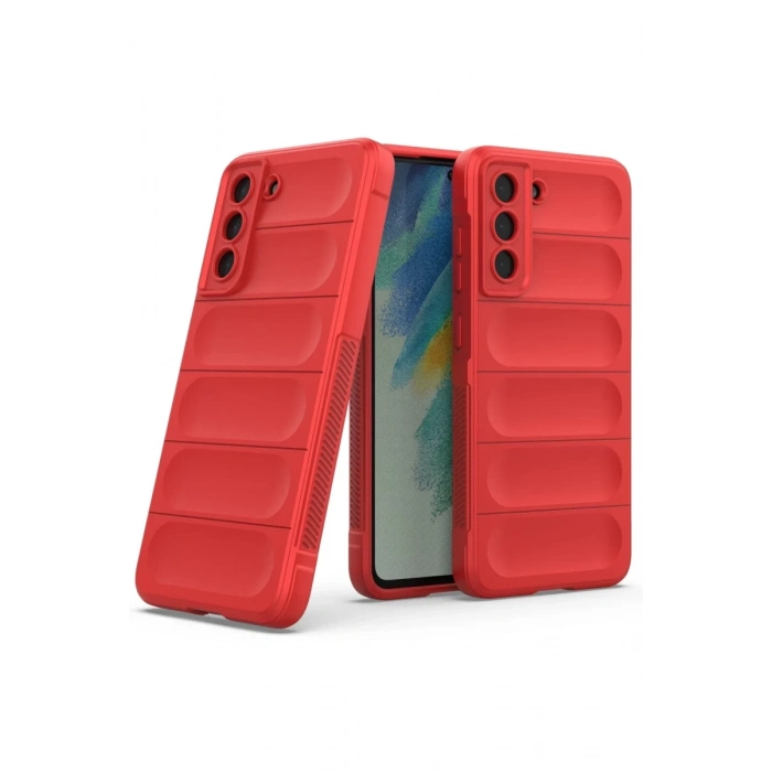 Hubrendy Bez Samsung Galaxy S22 Plus Kılıf Optimum Silikon - Kırmızı