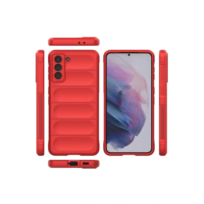 Hubrendy Bez Samsung Galaxy S22 Plus Kılıf Optimum Silikon - Kırmızı