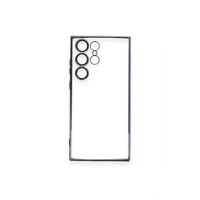 Hubrendy Bez Samsung Galaxy S23 Ultra Kılıf Lensli Silikon - Mor