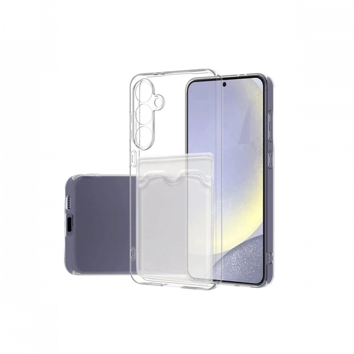 Hubrendy Bez Samsung Galaxy S24 FE Kılıf Kart Şeffaf Silikon - Şeffaf
