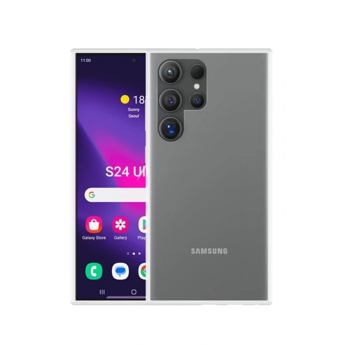Hubrendy Bez Samsung Galaxy S24 Ultra Kılıf Lüx Şeffaf Silikon