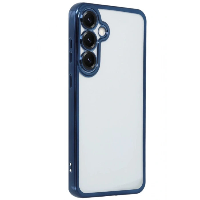 Hubrendy Bez Samsung Galaxy S25 Plus Kılıf Lensli Silikon - Lacivert