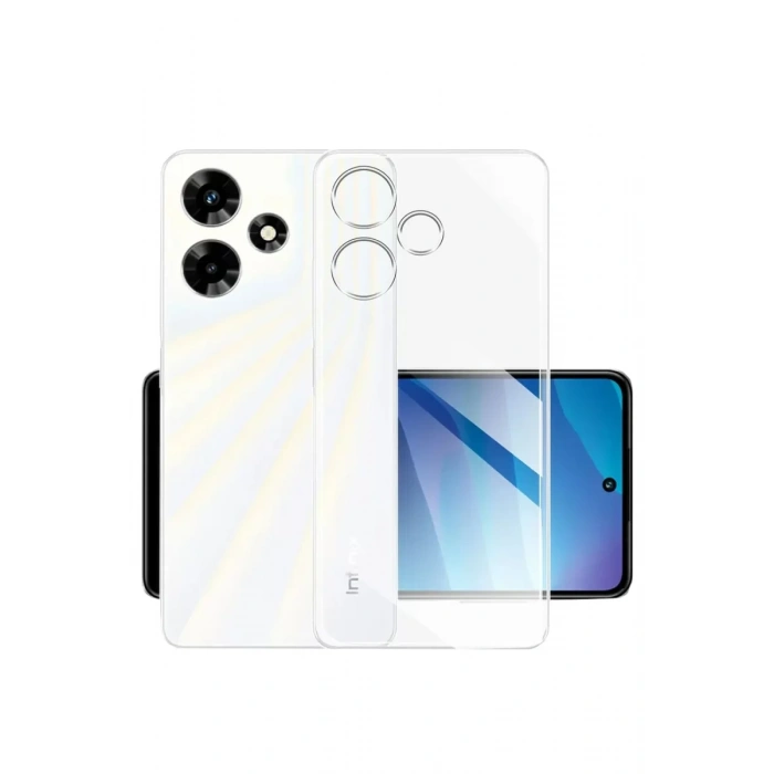 Hubrendy Bez İnfinix Hot 30i Kılıf Lüx Şeffaf Silikon
