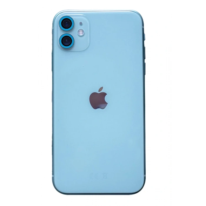 Hubrendy Bez Apple iPhone 11 Neon Fosforlu Kamera Lens - Mavi