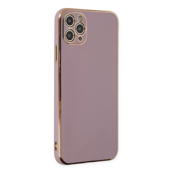 Hubrendy Bez Apple iPhone 11 Pro Max Kılıf Volet Silikon - Mor