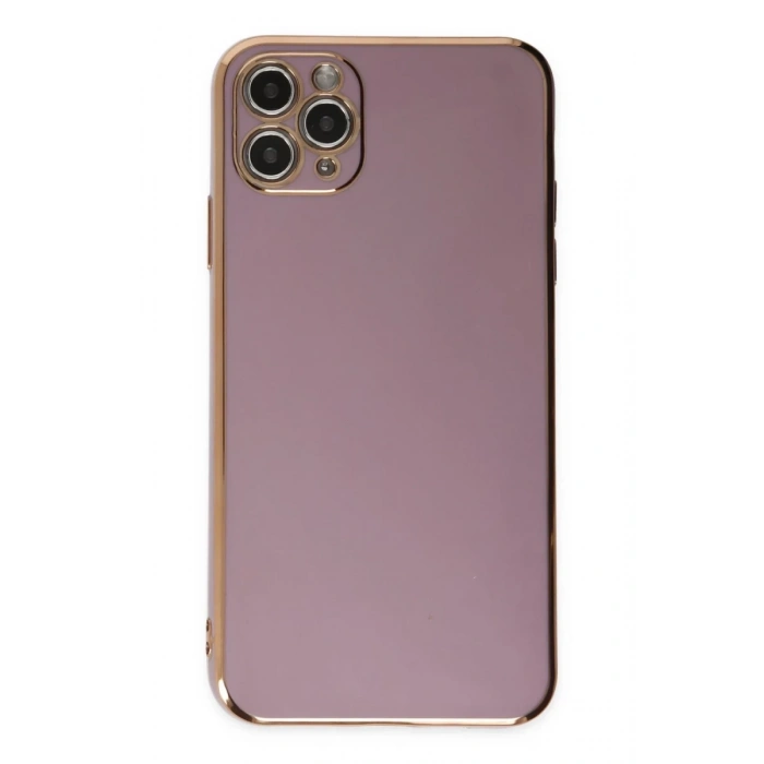 Hubrendy Bez Apple iPhone 11 Pro Max Kılıf Volet Silikon - Mor