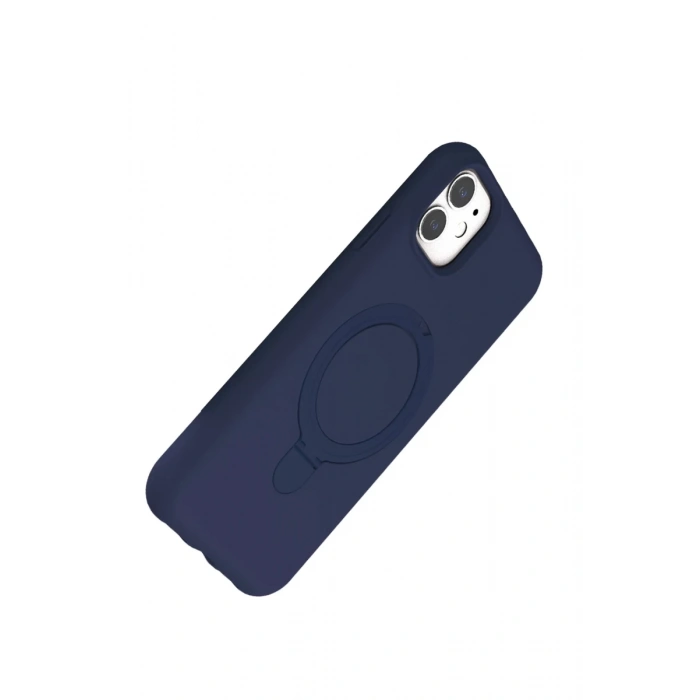 Hubrendy Bez Apple iPhone 11 Regal Magsafe Standlı Kapak - Lacivert