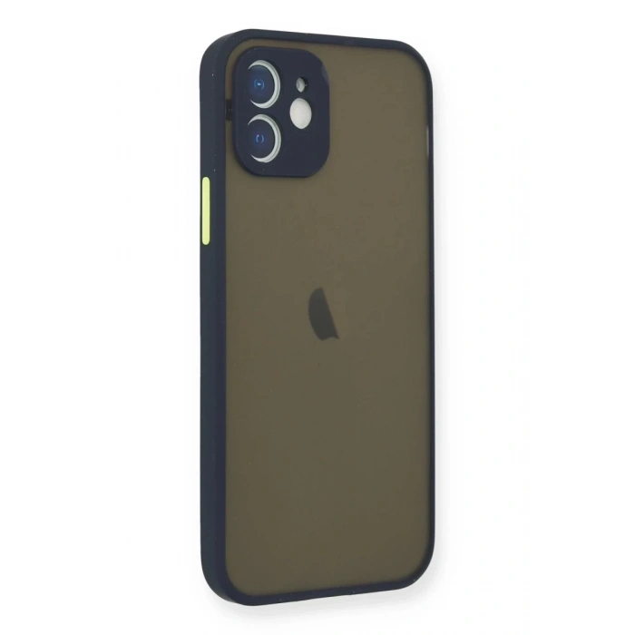 Hubrendy Bez Apple iPhone 12 Mini Kılıf Montreal Silikon Kapak - Lacivert