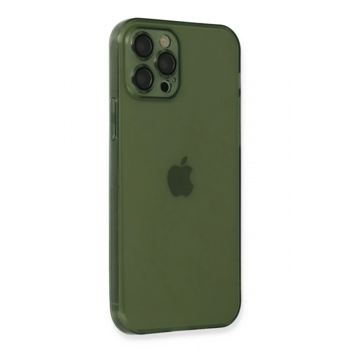 Hubrendy Bez Apple iPhone 12 Pro Kılıf Fly Lens Silikon - Yeşil
