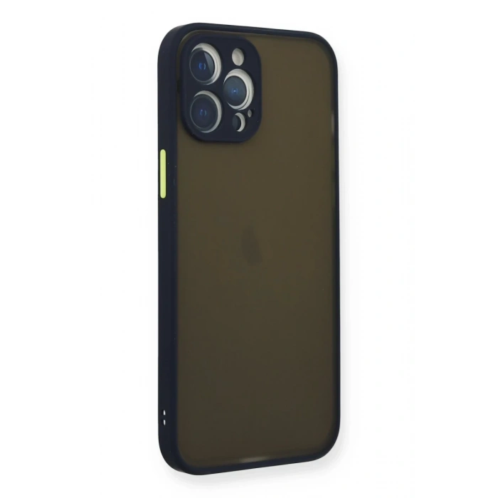 Hubrendy Bez Apple iPhone 12 Pro Kılıf Montreal Silikon Kapak - Lacivert