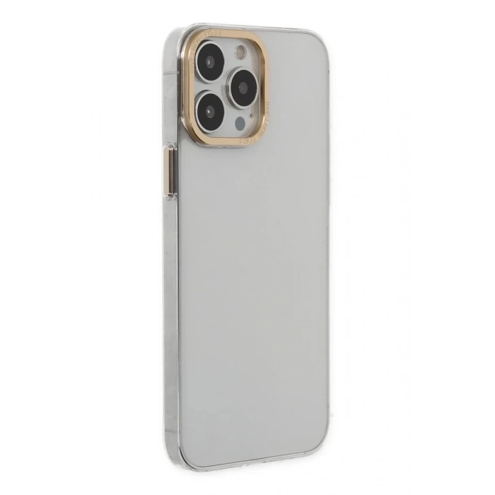 Hubrendy Bez Apple iPhone 13 Pro Kılıf Anka PC Sert Metal Kapak - Şeffaf