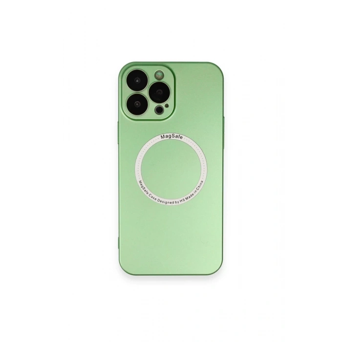 Hubrendy Bez Apple iPhone 13 Pro Kılıf Jack Magneticsafe Lens Silikon - Yeşil