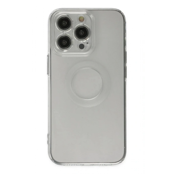Hubrendy Bez Apple iPhone 13 Pro Kılıf Santa Lens Silikon - Şeffaf