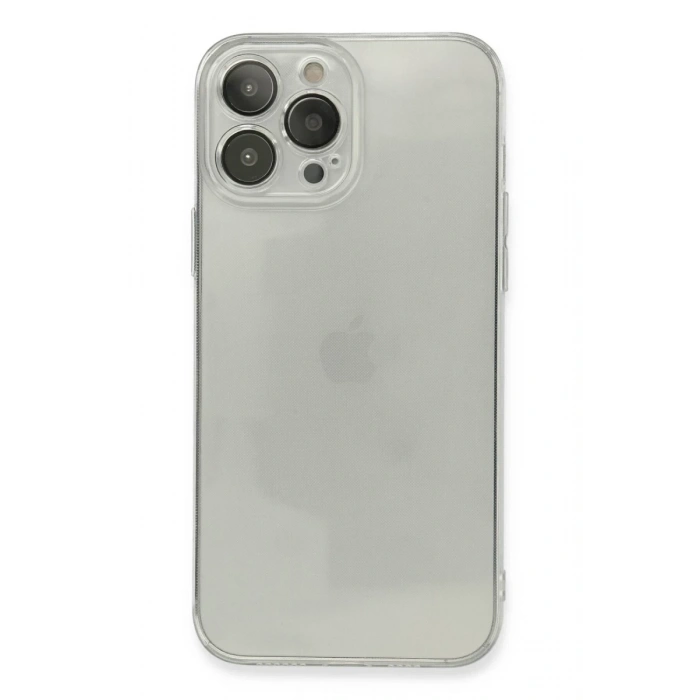 Hubrendy Bez Apple iPhone 13 Pro Max Kılıf Fly Lens Silikon - Şeffaf