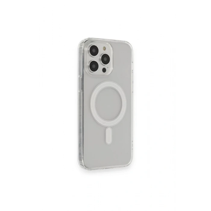 Hubrendy Bez Apple iPhone 13 Pro Max Kılıf Matte Şeffaf Magneticsafe - Şeffaf