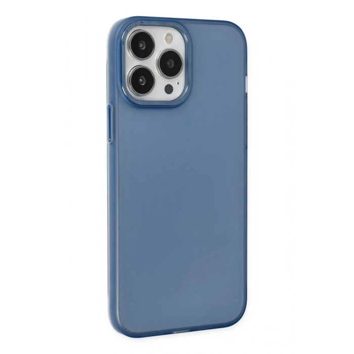 Hubrendy Bez Apple iPhone 13 Pro Max Kılıf Modos Metal Kapak - Lacivert