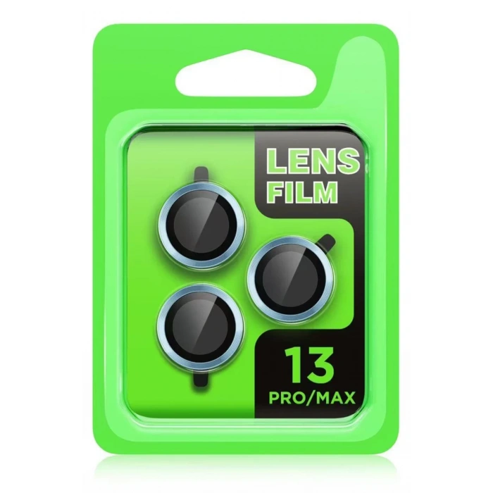 Hubrendy Bez Apple iPhone 13 Pro Max Raze Metal Kamera Lens - Mavi