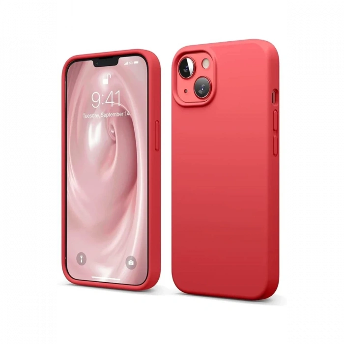 Hubrendy Bez Apple iPhone 14 Kılıf First Silikon - Kırmızı