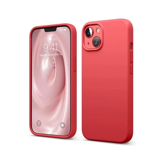 Hubrendy Bez Apple iPhone 14 Kılıf First Silikon - Kırmızı