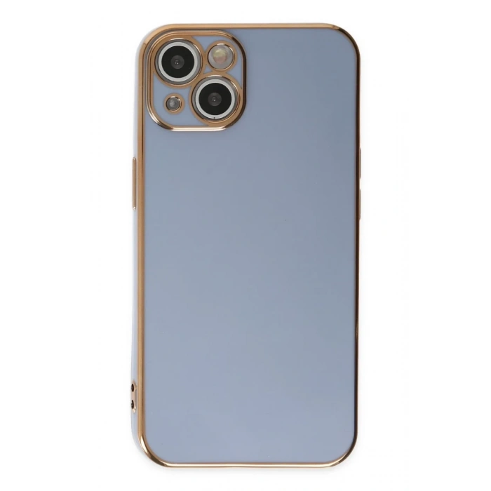 Hubrendy Bez Apple iPhone 14 Kılıf Volet Silikon - Mavi
