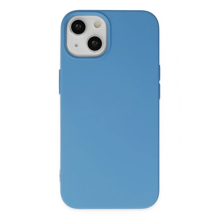 Hubrendy Bez Apple iPhone 14 Plus Kılıf Nano içi Kadife Silikon - Mavi